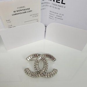 Chanel Baguette Crystal CC Brooch